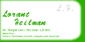 lorant heilman business card